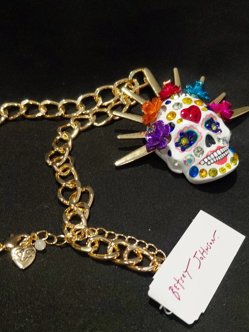 BETSEY JOHNSON  STATEMENT NECKLACE Multicolor Sugar Skull
